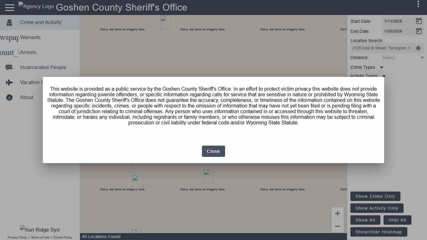 Goshen County Sheriff's Office - Crime & Activity